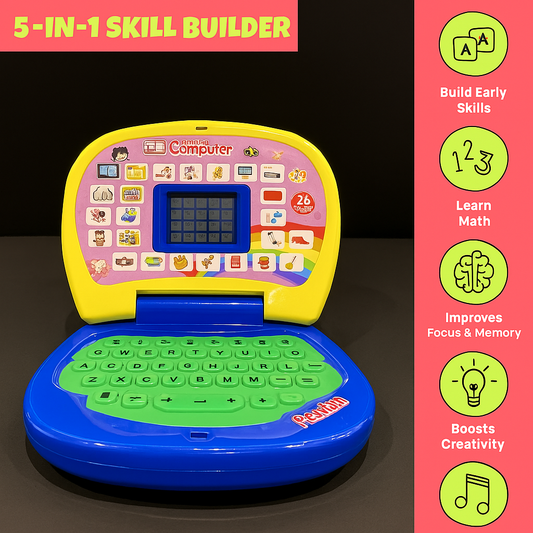 Cubbyjoy Learning Mini Computer for Kids (Ages 3-10) – Pink