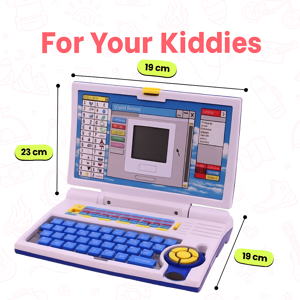 Cubbyjoy Learning Computer, Interactive Educational Laptop for Ages 4-6 (Blue)