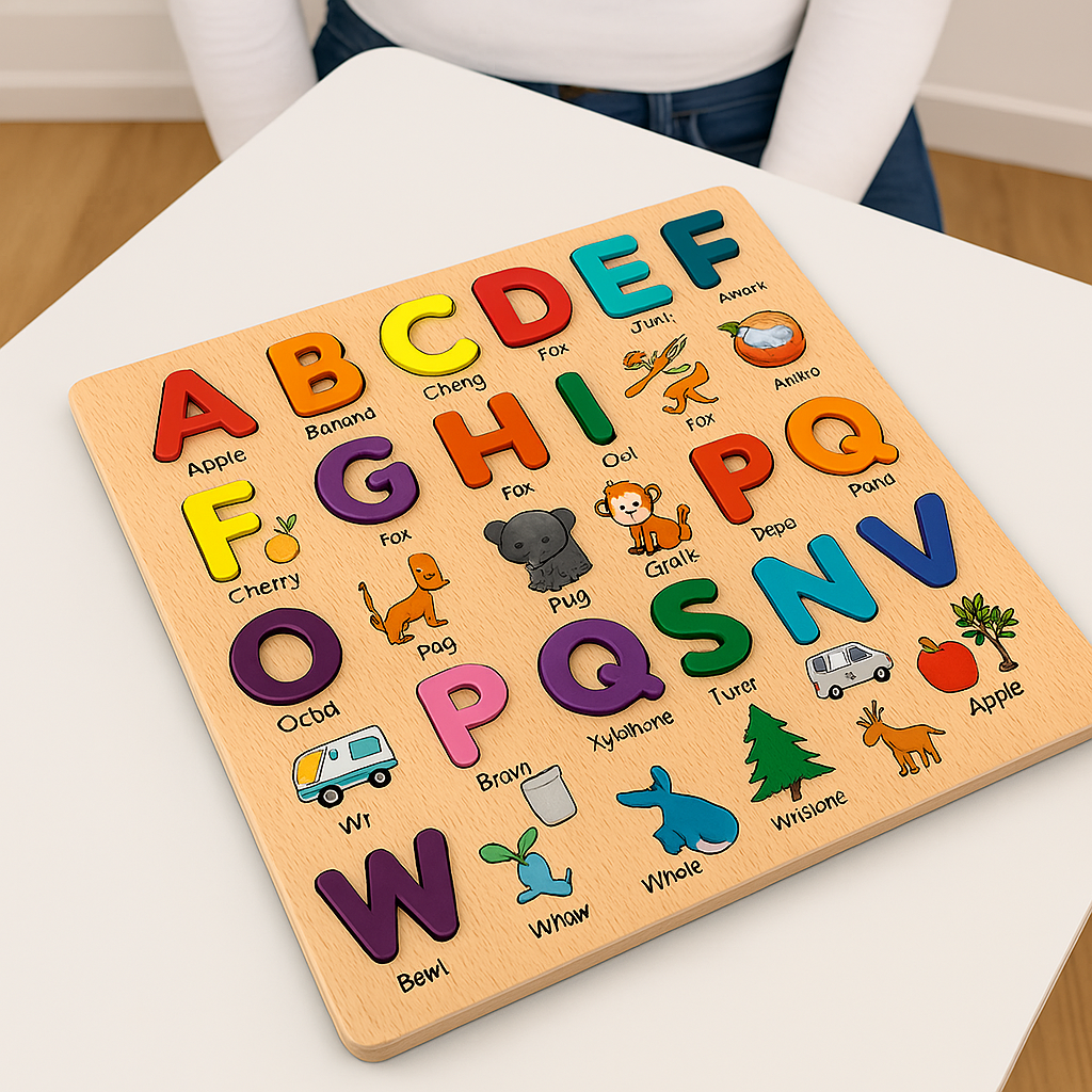 Cubbyjoy Wooden Alphabet & Number Puzzle